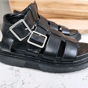 Vtg Y2K No Boundaries Sandals Black Chunky Platform Fisherman Shoes 90s EUC Size